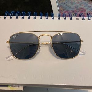 Ray Ban polarized gold frame black lenses